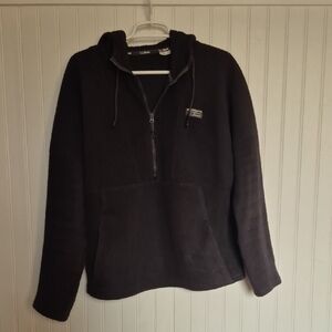 Black L.L. Bean 1/4 Zip Fleece Hoodie, size L